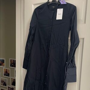 Theory Women's Navy Long Sleeve Dress